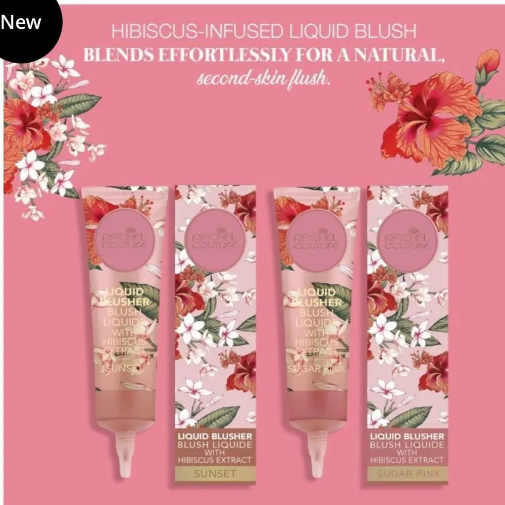 Rachel Couture Liquid Blusher in Sugar Pink helps promote smoother younger skin